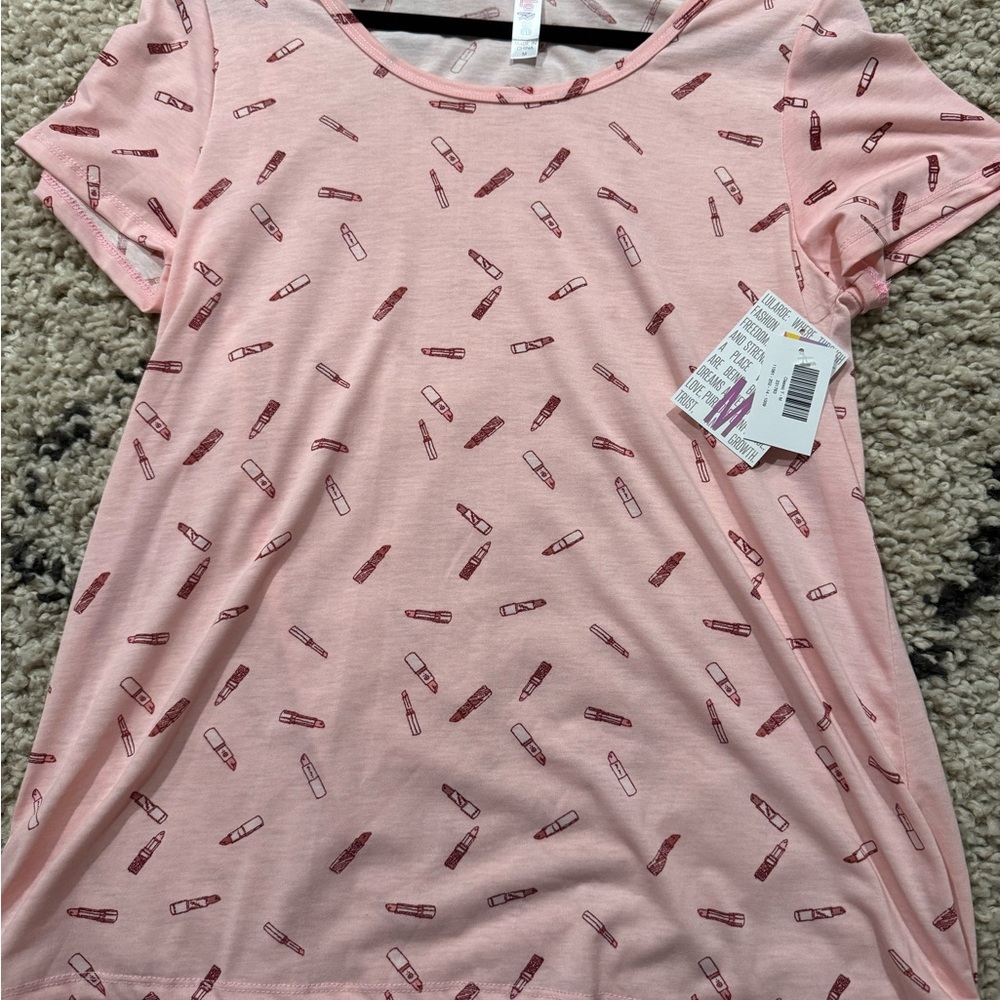 Lipstick Print Pink T-Shirt